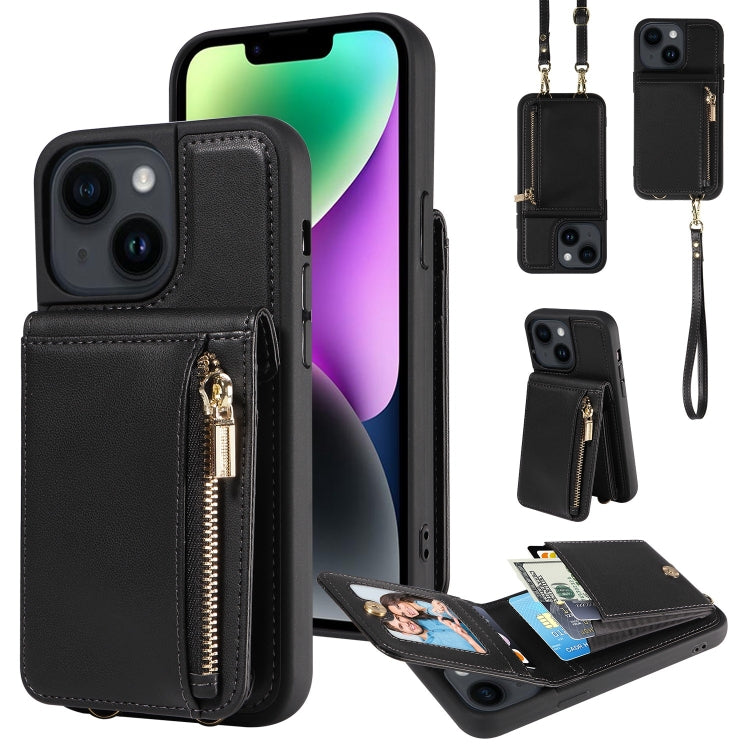 Custodia portafoglio in pelle con cerniera per iPhone