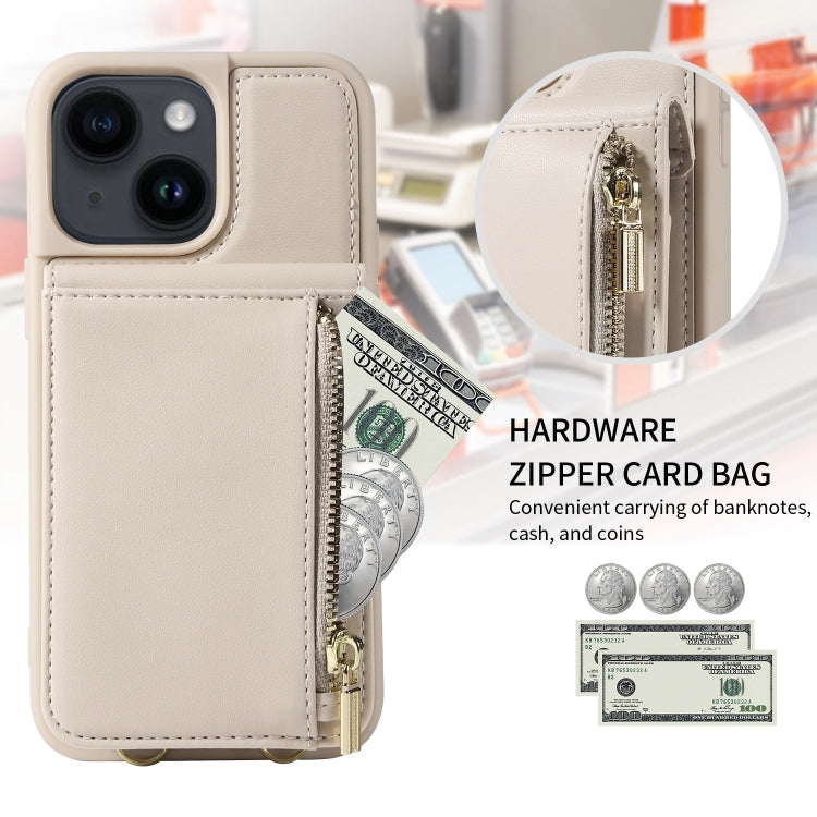 Custodia portafoglio in pelle con cerniera per iPhone