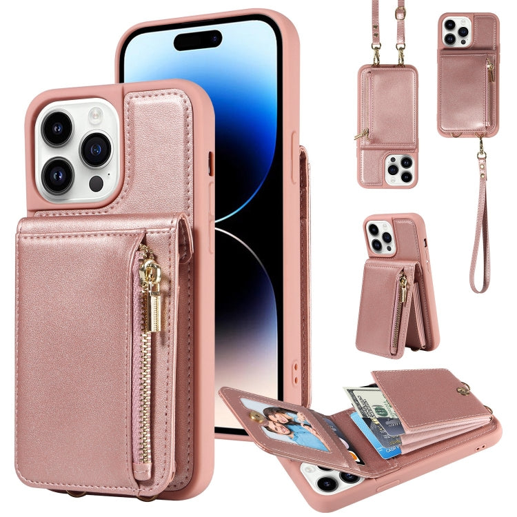 Custodia portafoglio in pelle con cerniera per iPhone