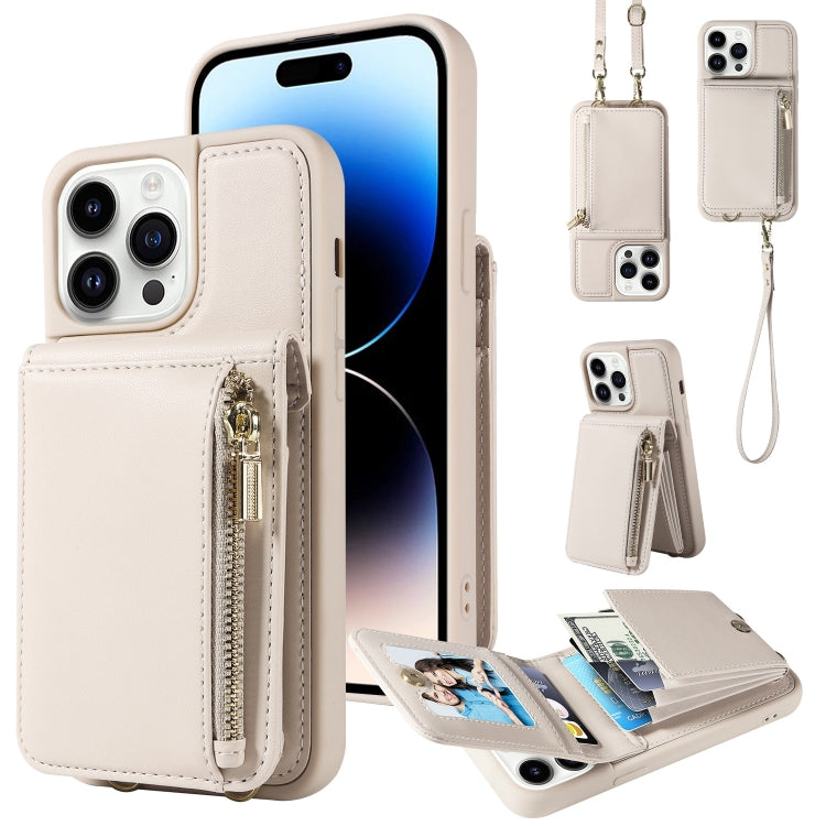 Custodia portafoglio in pelle con cerniera per iPhone