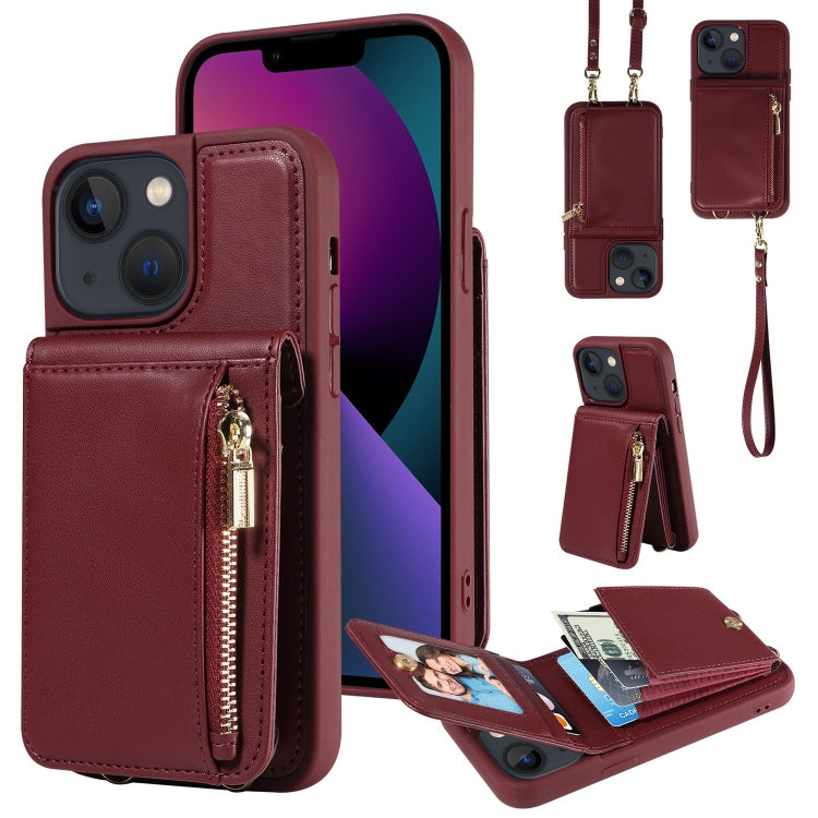 Custodia portafoglio in pelle con cerniera per iPhone