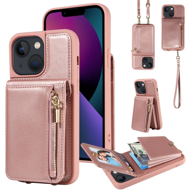 Custodia portafoglio in pelle con cerniera per iPhone