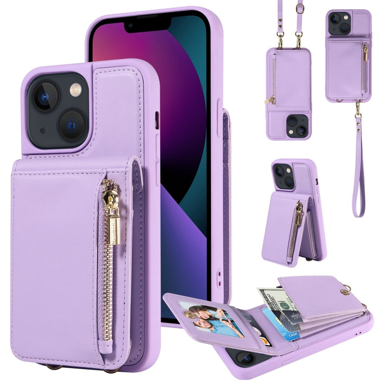Custodia portafoglio in pelle con cerniera per iPhone