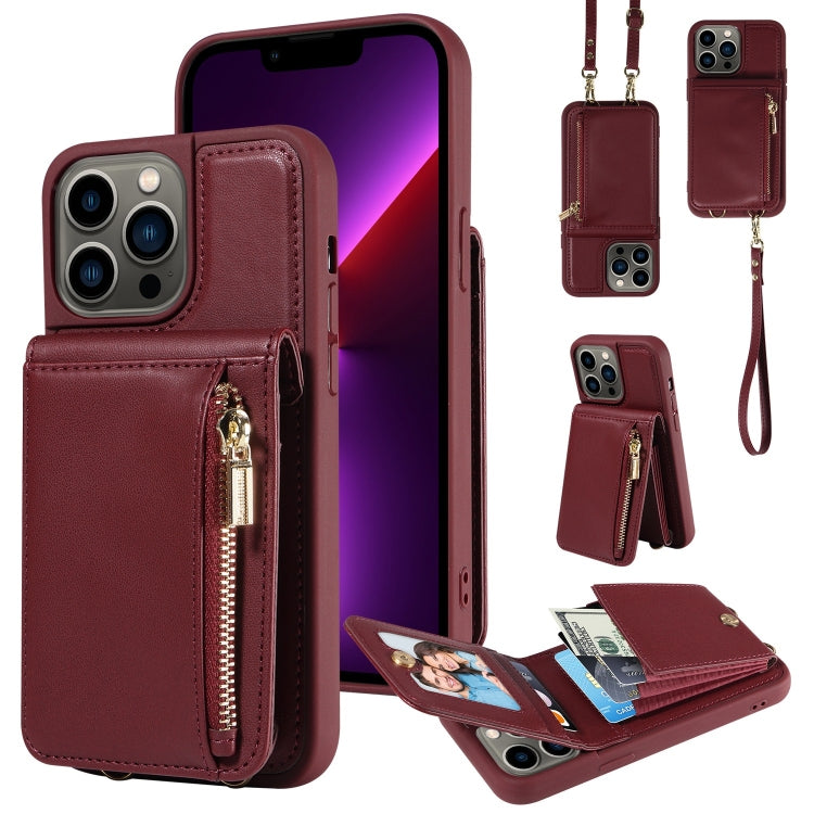 Custodia portafoglio in pelle con cerniera per iPhone