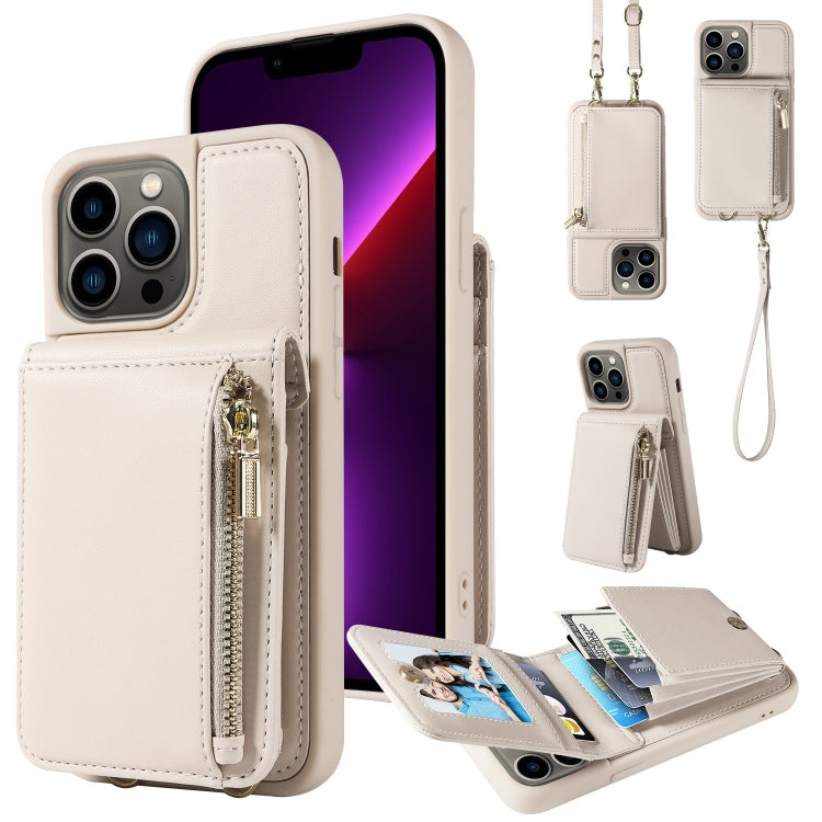 Custodia portafoglio in pelle con cerniera per iPhone