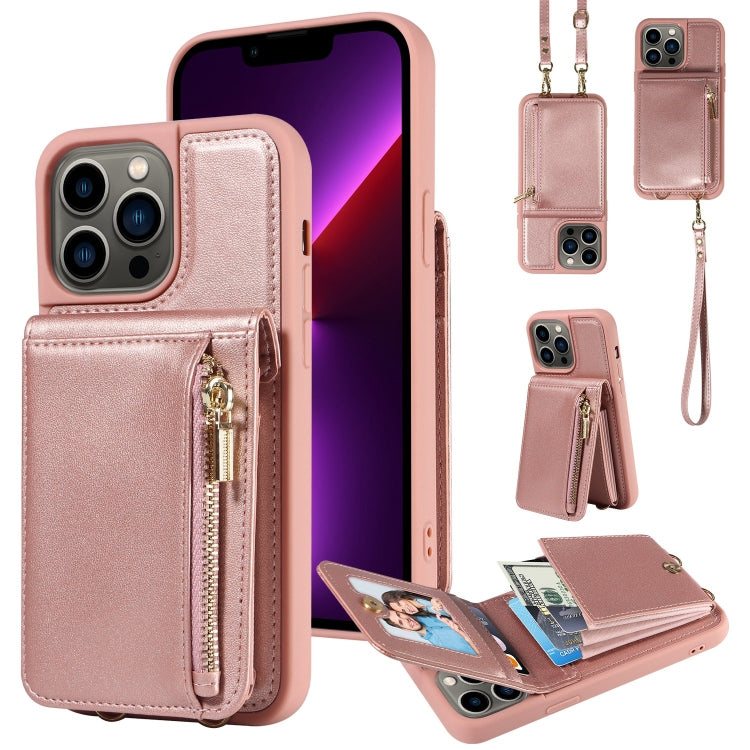 Custodia portafoglio in pelle con cerniera per iPhone