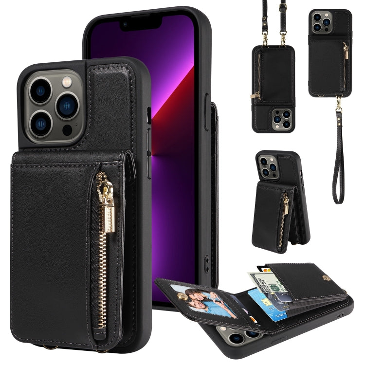 Custodia portafoglio in pelle con cerniera per iPhone