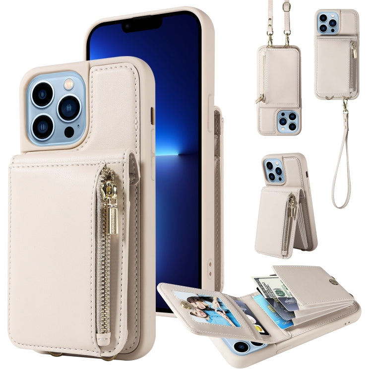 Custodia portafoglio in pelle con cerniera per iPhone