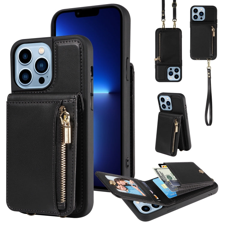 Custodia portafoglio in pelle con cerniera per iPhone
