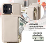 Custodia per telefono in pelle con portafoglio con cerniera e cordino a tracolla, For iPhone 12 / 12 Pro, For iPhone 12 Pro Max, For iPhone 11 Pro Max, For iPhone 11
