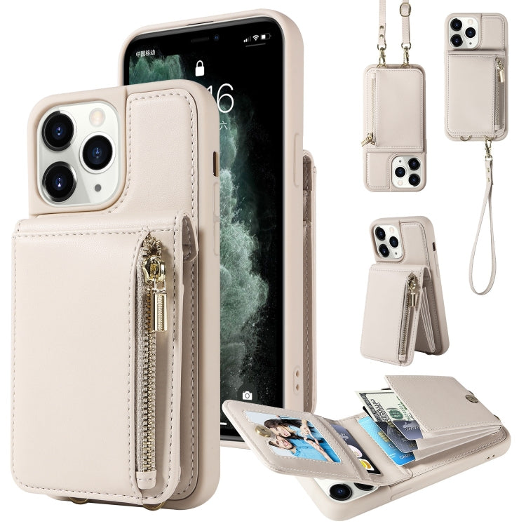 Custodia per telefono in pelle con portafoglio con cerniera e cordino a tracolla, For iPhone 11 Pro, For iPhone X / XS, For iPhone XR, For iPhone XS Max