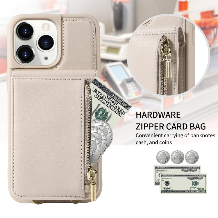 Custodia per telefono in pelle con portafoglio con cerniera e cordino a tracolla, For iPhone 11 Pro, For iPhone X / XS, For iPhone XR, For iPhone XS Max