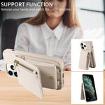 Custodia per telefono in pelle con portafoglio con cerniera e cordino a tracolla, For iPhone 11 Pro, For iPhone X / XS, For iPhone XR, For iPhone XS Max
