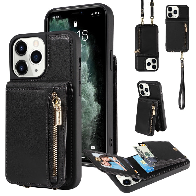 Custodia per telefono in pelle con portafoglio con cerniera e cordino a tracolla, For iPhone 11 Pro, For iPhone X / XS, For iPhone XR, For iPhone XS Max