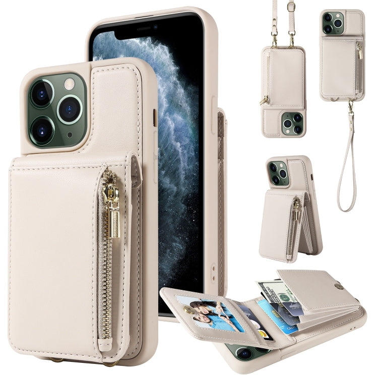 Custodia per telefono in pelle con portafoglio con cerniera e cordino a tracolla, For iPhone 12 / 12 Pro, For iPhone 12 Pro Max, For iPhone 11 Pro Max, For iPhone 11
