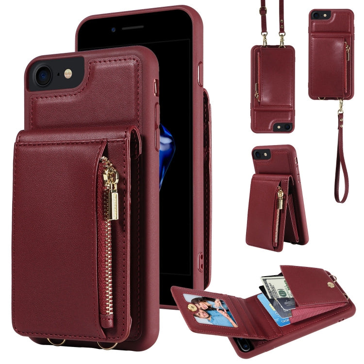 Custodia portafoglio in pelle con cerniera per iPhone
