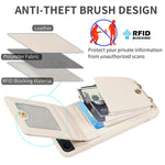 Custodia portafoglio in pelle con cerniera per iPhone