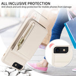 Custodia portafoglio in pelle con cerniera per iPhone
