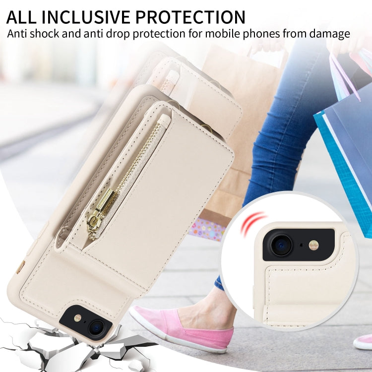 Custodia portafoglio in pelle con cerniera per iPhone