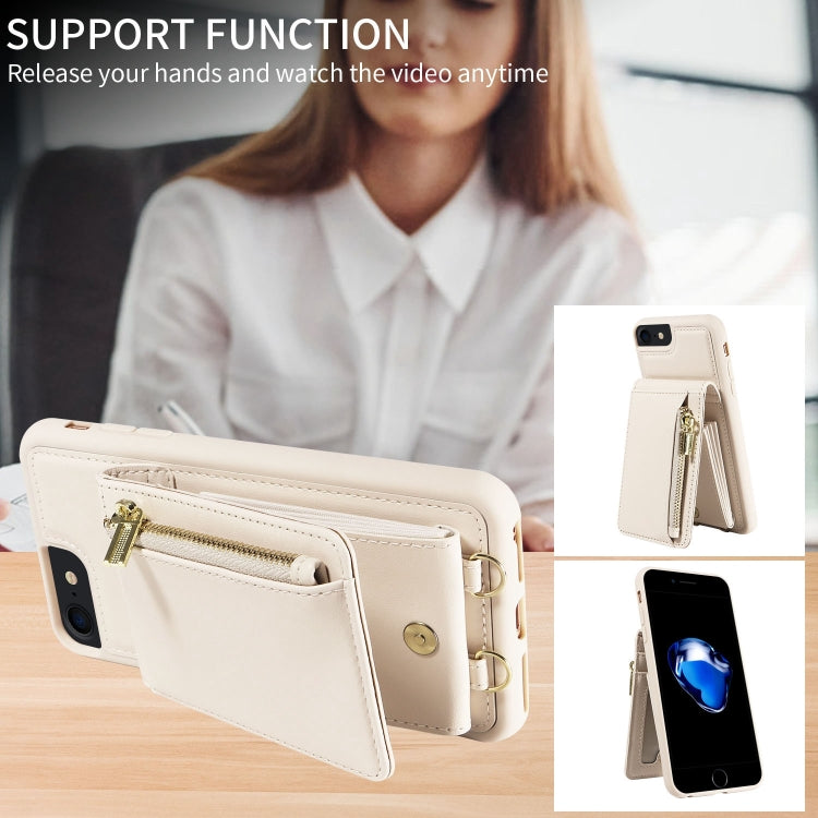 Custodia portafoglio in pelle con cerniera per iPhone