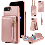 Custodia portafoglio in pelle con cerniera per iPhone