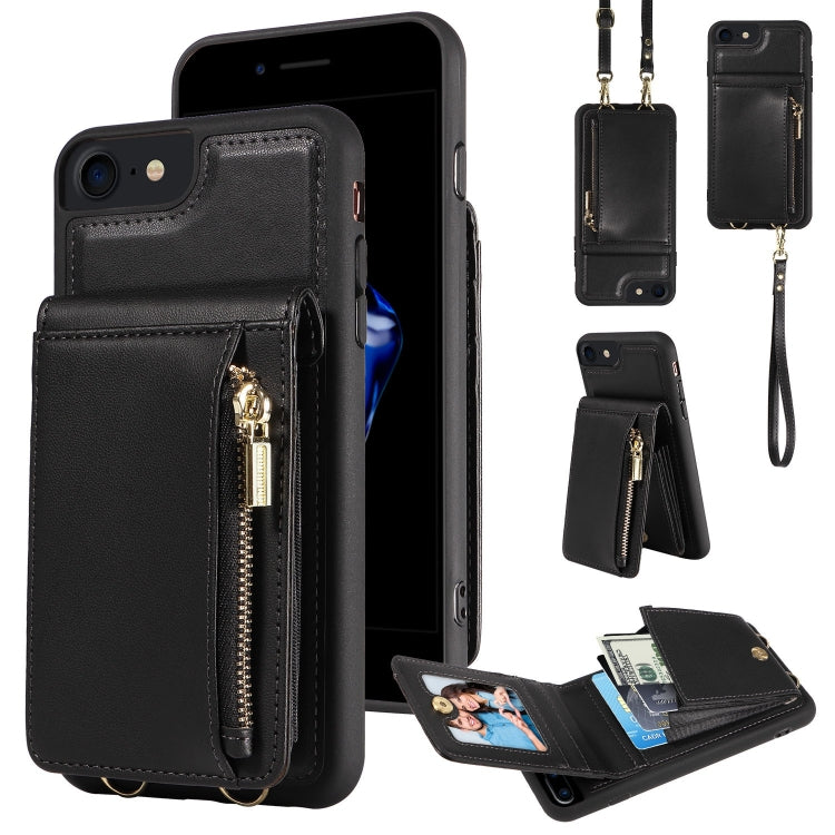 Custodia portafoglio in pelle con cerniera per iPhone