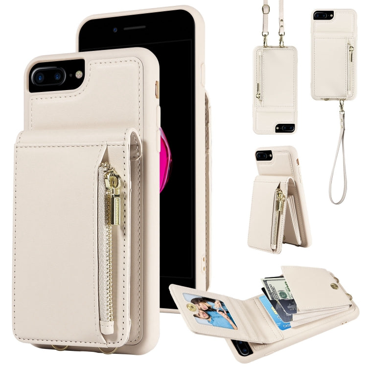 Custodia portafoglio in pelle con cerniera per iPhone 7 Plus e 8
