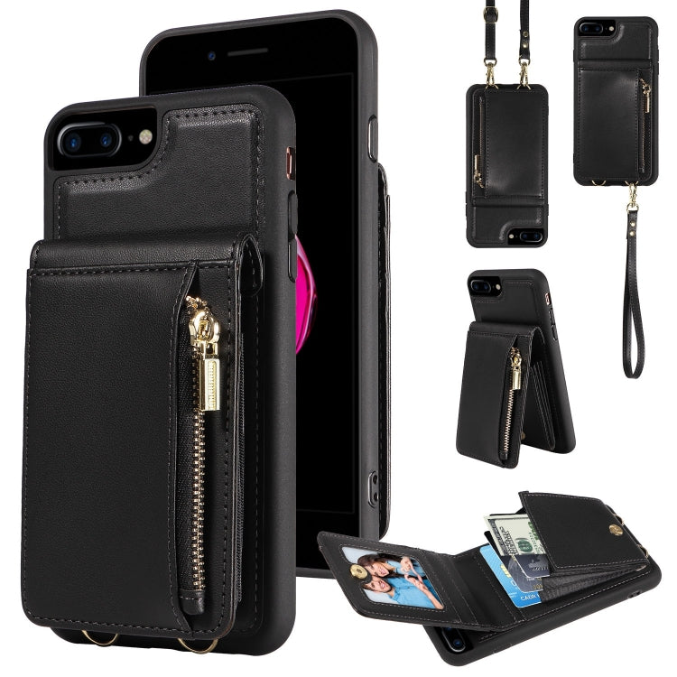 Custodia portafoglio in pelle con cerniera per iPhone 7 Plus e 8