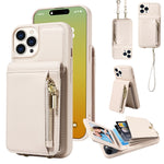 Custodia portafoglio in pelle per iPhone 14 e modelli compatibili