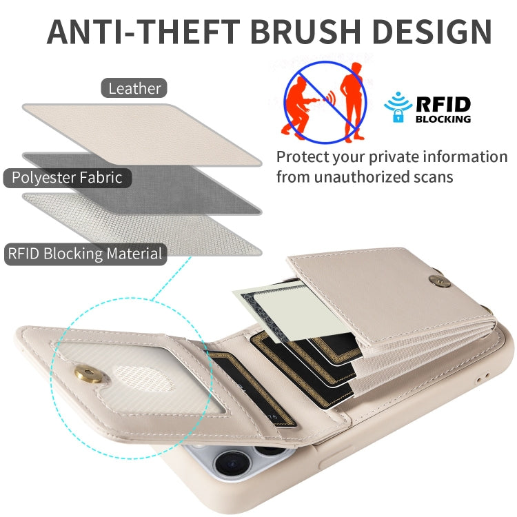 Custodia portafoglio in pelle per iPhone 15