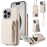 Custodia portafoglio in pelle per iPhone 15