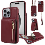 Custodia portafoglio in pelle per iPhone 15