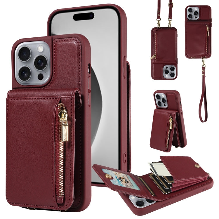 Custodia portafoglio in pelle per iPhone 15