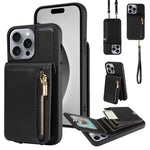 Custodia portafoglio in pelle per iPhone 15