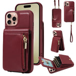 Custodia portafoglio in pelle per iPhone 15
