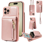 Custodia portafoglio in pelle per iPhone 15