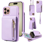 Custodia portafoglio in pelle per iPhone 15