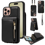 Custodia portafoglio in pelle per iPhone 15