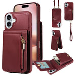 Custodia portafoglio in pelle per iPhone 15