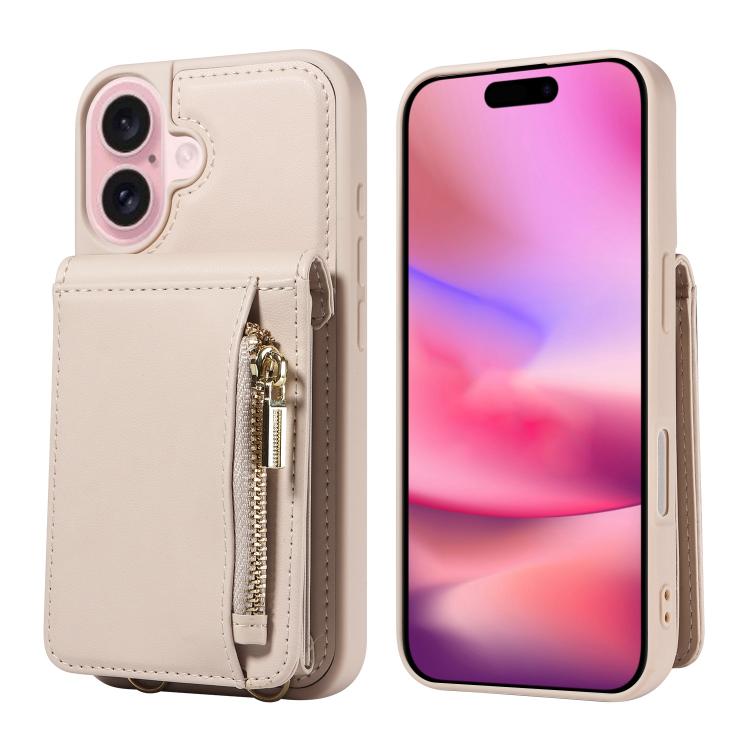 Custodia portafoglio in pelle per iPhone 16