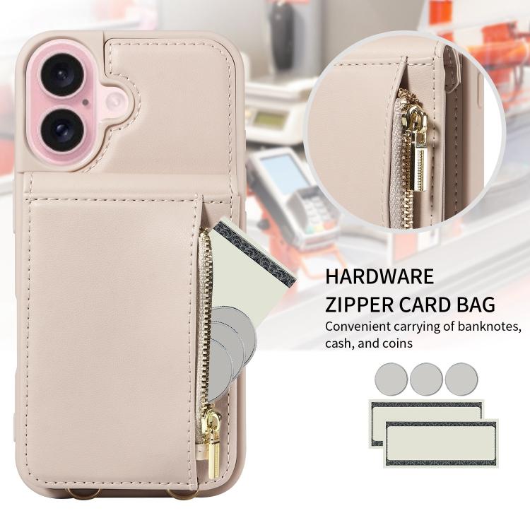 Custodia portafoglio in pelle per iPhone 16
