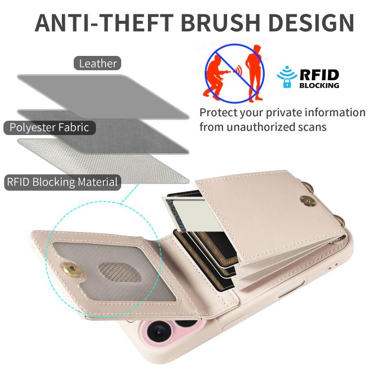 Custodia portafoglio in pelle per iPhone 16