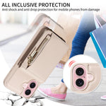 Custodia portafoglio in pelle per iPhone 16