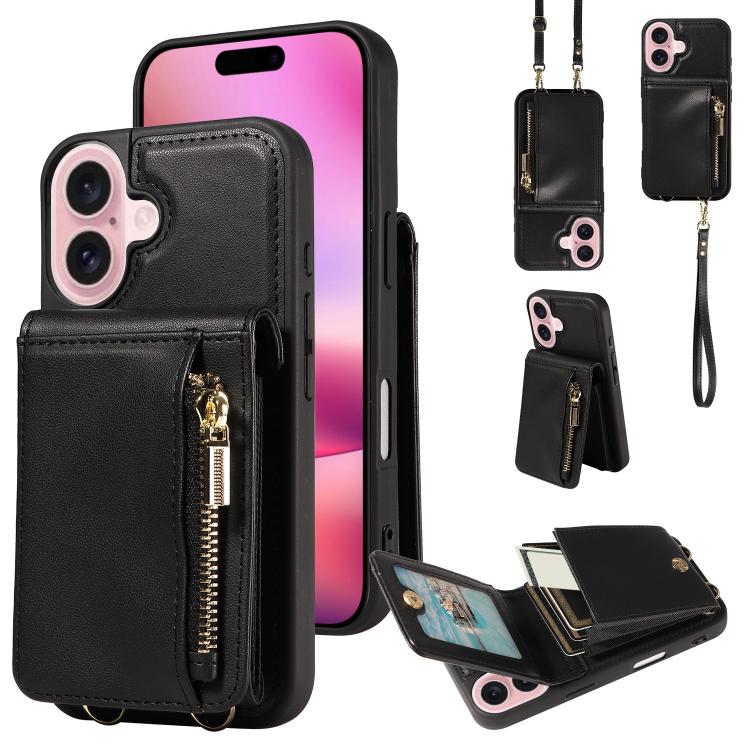 Custodia portafoglio in pelle per iPhone 16