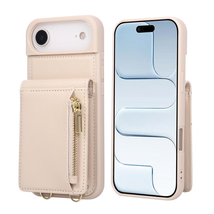Custodia per telefono in pelle con portafoglio con cerniera e cordino a tracolla, For iPhone 16 Pro Max, For iPhone 16 Pro, For iPhone 16 Plus, For iPhone 16