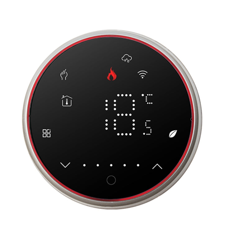 BHT-6001GCLW 95-240 V CA 5 A Termostato rotondo intelligente Caldaia Riscaldamento LED Termostato, With WiFi, Without WiFi