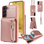 Custodia portafoglio in pelle TPU con cerniera per Samsung