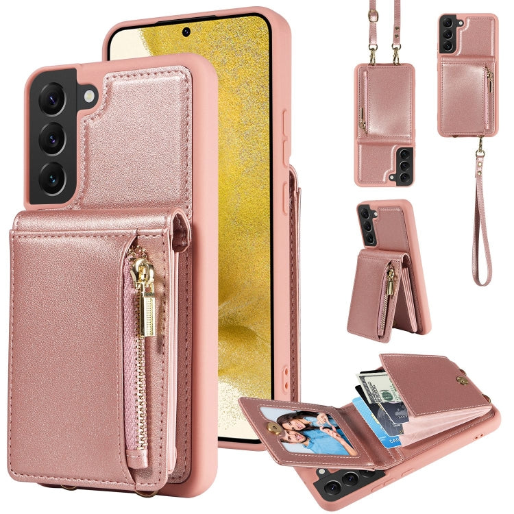 Custodia portafoglio in pelle TPU con cerniera per Samsung