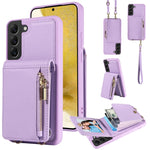 Custodia portafoglio in pelle TPU con cerniera per Samsung
