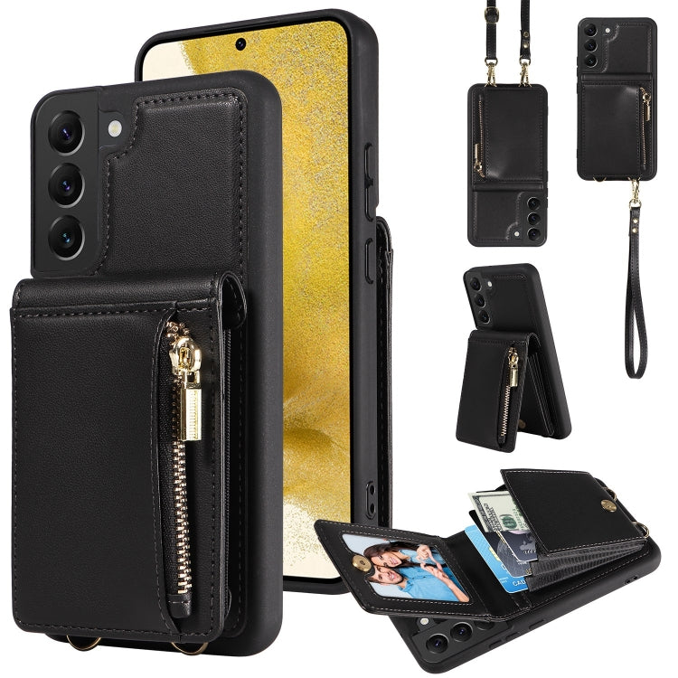 Custodia portafoglio in pelle TPU con cerniera per Samsung